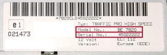 Becker radio codes from serial number