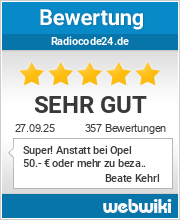 Bewertungen zu radiocode24.de