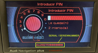Unlock Radio Code geeignet für AISIN Audi Navigation Plus RNS-E AUZBZ7